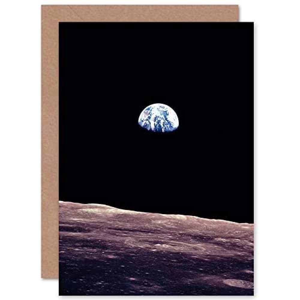 Artery8 Greeting Card - Nasa Earth From Moon 50th Anniversary Moon Landing