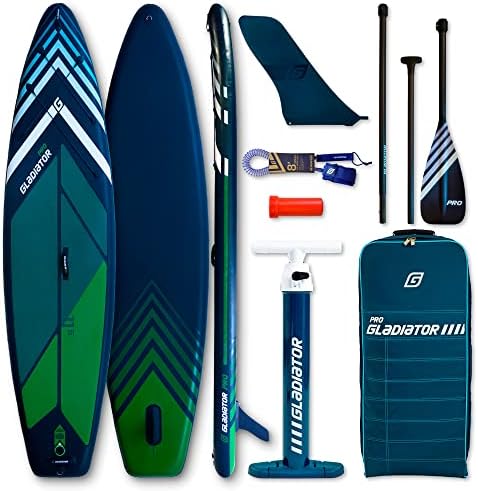 Gladiator PRO 11.6 Green Inflatable Paddle Board - 26 PSI Ultimate Technology 11.6ft Perfomance Stand Up Paddleboard - 6" Thick Paddle Boards w/Accessories - Ultra-Light Inflatable SUP Board
