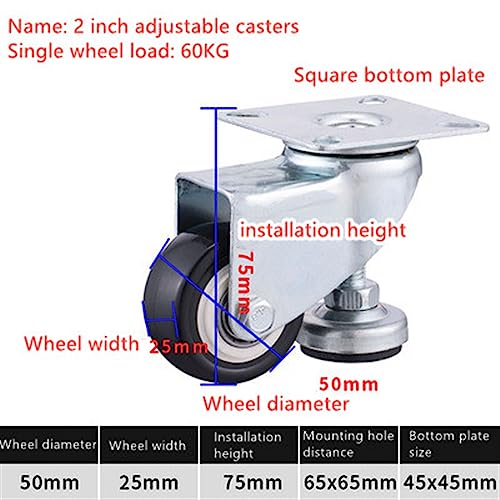 Roulette de nivellement horizontale réglable 2 inches A pour machine - 2