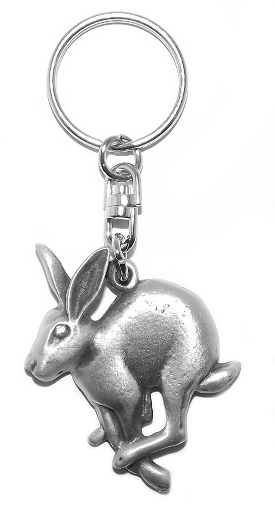 Pagan / Occult Keyrings Grey Mad March Hare Pewter Keyring