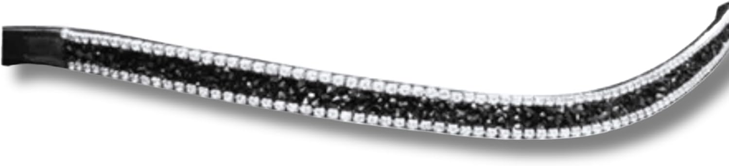 Alice International Leather English Bridle with Soft Padded Browband - Sparkly Crystal Bling for Dressage and Horse Riding Full M 30