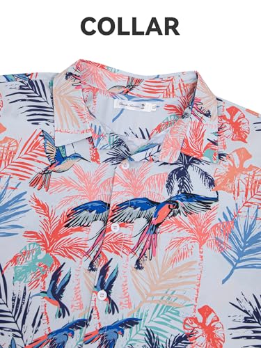 Image of Yoimira Hawaiian Shirts for Men, Print Mens Casual Short Sleeve Button Down Shirts Floral Aloha Beach Shirt