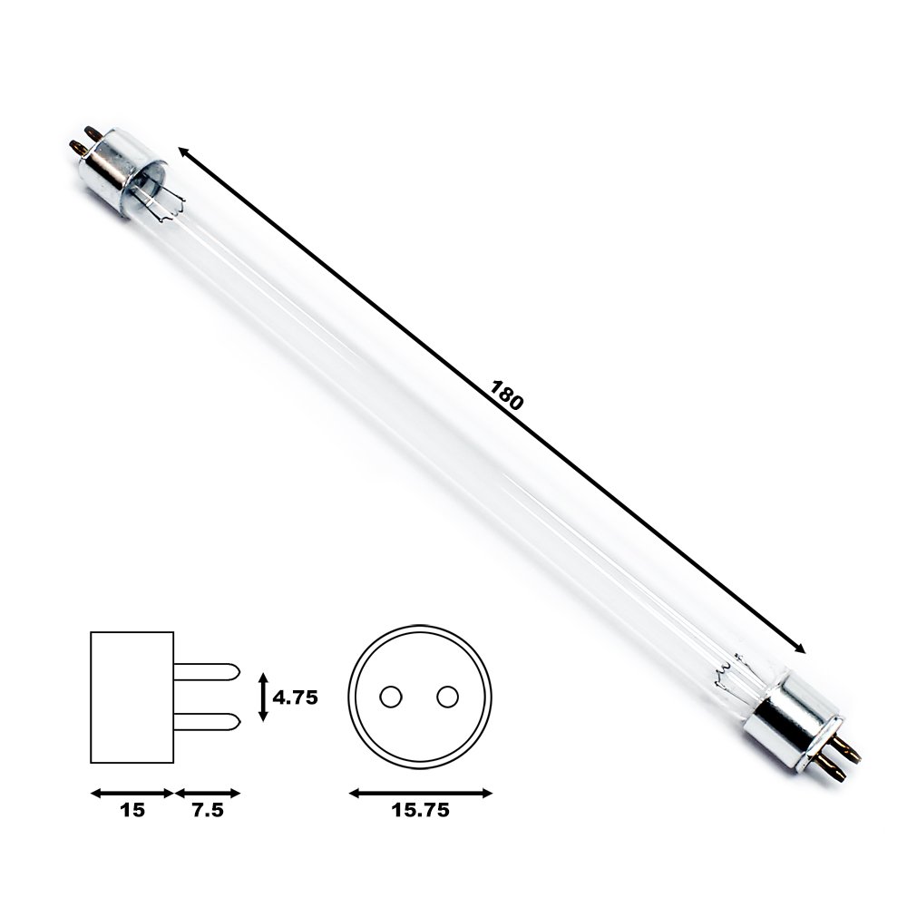 WilTec NW-RO Pièce détachée – Lampe UV T5 6 W – pour système d’Osmose inverse à 6 étapes – Stérilisation stérilisateur