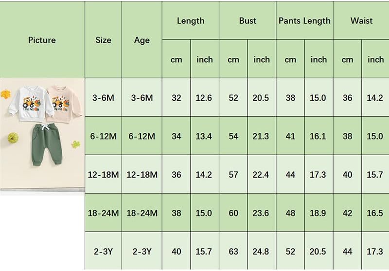 FYBITBO Infant Baby Boys Fall Winter Clothes Pumpkin Tractor Sweatshirt Long Sleeve Shirt Pants Toddler Halloween Outfits - Image 8