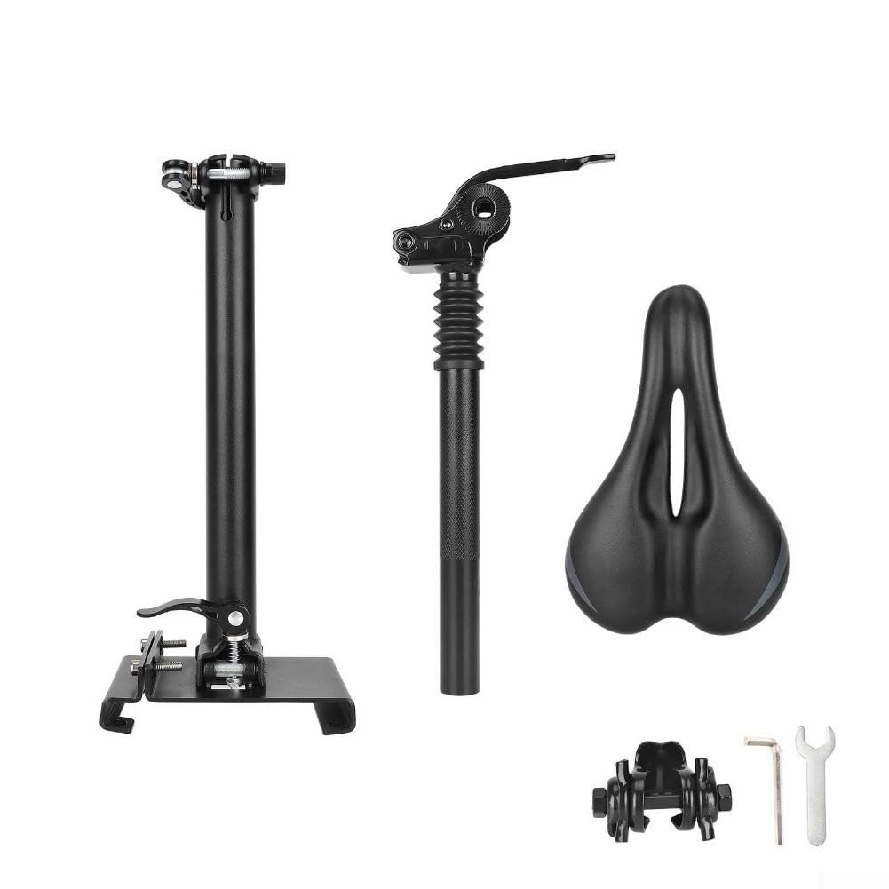 Silla de asiento de scooter eléctrico para Xiaomi M365/Pro/1S, plegable, ajustable, amortiguador, aleación de aluminio, asiento acolchado de PU
