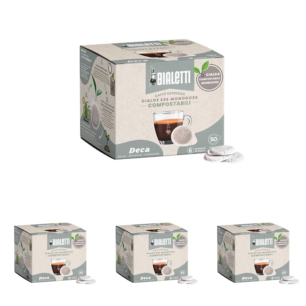 Bialetti Cápsulas de café Monodosis, Caja de 50 unidades, Decaffeinato (Paquete de 4)