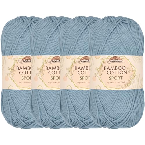 Image of JubileeYarn Bamboo Cotton Sport Yarn - 50g /Skein - Faded Glacier Blue - 4 Skeins
