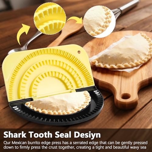 Image of Nesting Tortilla Sealer & Crimper 4 /6 /8-Inch Detachable Press BPA-Free Food-Grade Plastic Leak-Proof Seal for Quesadillas Burritos Tacos Dumplings & Empanadas Dishwasher Safe
