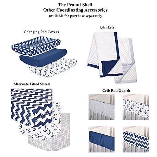 Nautical Whales and Anchors Navy 4 Piece Crib Bedding Set by The Peanut Shell - Image 7