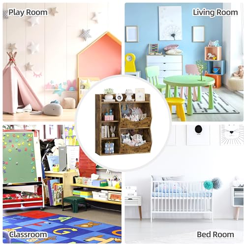 GarveeHome Kids Toy Storage Organizer, Children Bookcase with Storage Cubbies, Toddler Toy Shelf for Playroom, Living Room, Nursery