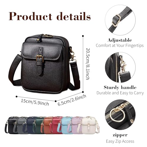Leather Crossbody Bags for Women Travel Small Crossbody Purse Anti Theft Waterproof Bum Bag with Built in Wallet3