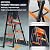 xixi-home Telescoping Ladder Aluminum Extension Ladder with Non-Slip Feet,Free to Move Telescopic Step Ladders Portable Lightweight Collapsible Ladder for Home,Work?Carbon Steel-6.5FT?