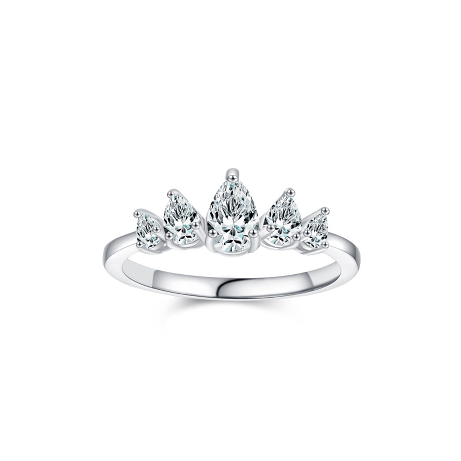 Obrączki ślubne z prawdziwego złota moissanite, pierścionek zaręczynowy, białe złoto, 0,5 ct, pierścionek z moissanitem, dla kobiet