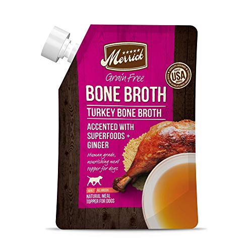 Merrick Bone Broth All Life Stages Dog Food Topper Turkey 16 oz Pouch