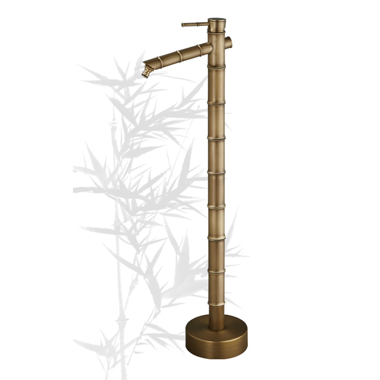 SDCFFC Outdoor Garden Water Fountain Antique All-Copper Bamboo Faucet Freestanding Floor-Mounted Hydrant Large Antifreeze Dispenser for Irrigation & Landscape Decor