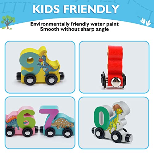ZRCCOX Toddler Toys for 2-4 Year Old Boys, Wooden Dinosaur Train Toys for Kids, Sensory Toys for Toddlers 1-3, Magnetic Trains for Toddlers, Birthday for Boys Age 1, 2, 3, 4, 5 Niño - Image 7