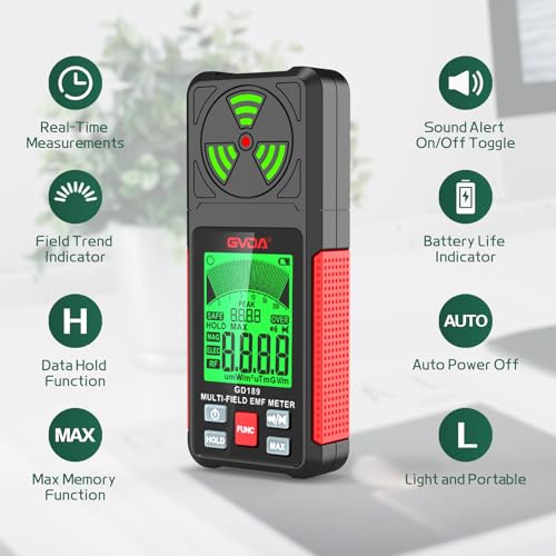 Image of ZEMIRO CHARGE EMF Meter Rechargeable Digital Electromagnetic Field Radiation Detector, 3-in-1 Handheld LCD EMF Detector for EF, RF, and MF, Ideal for Home, Office, Outdoor Use, and Ghost Hunting