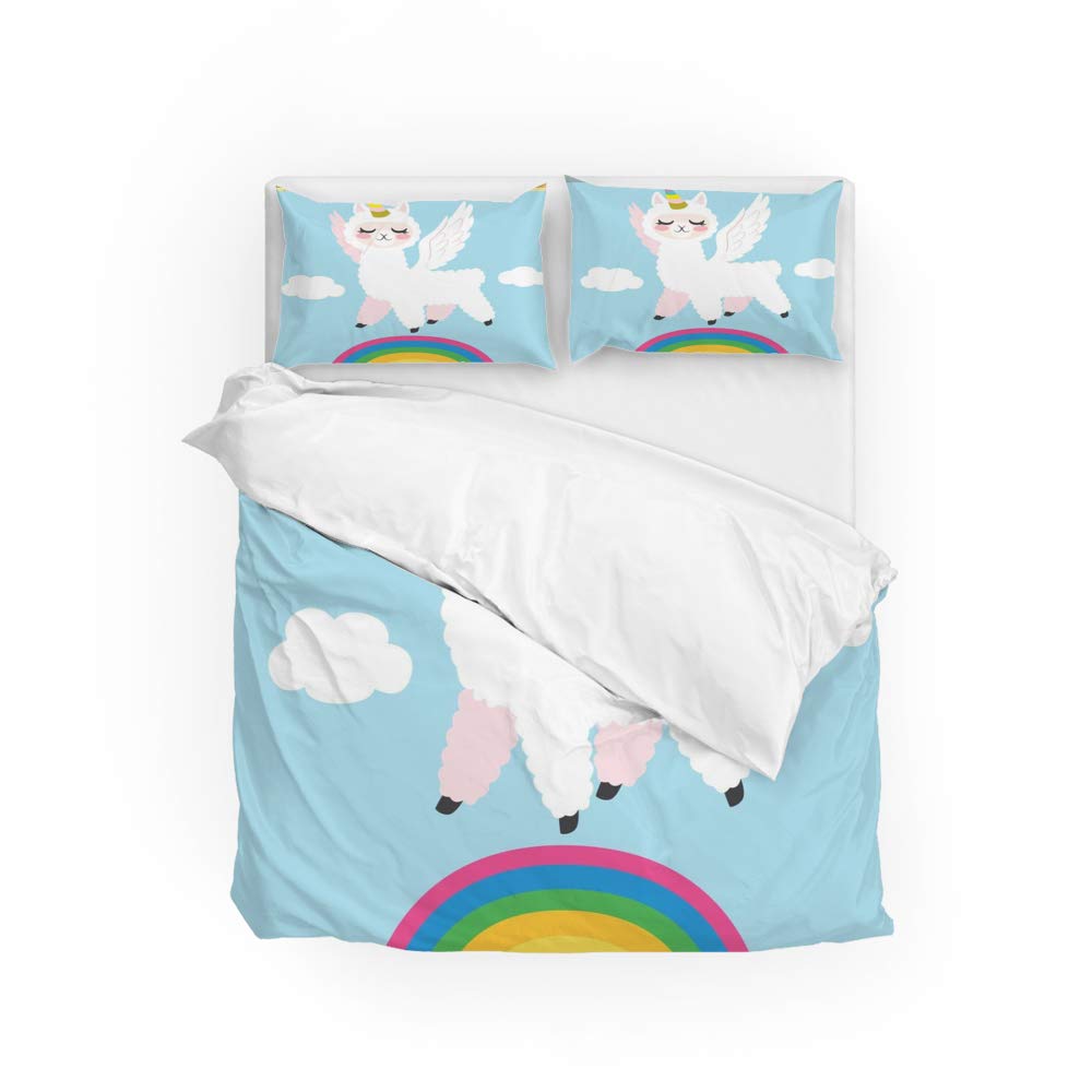 Housse de Couette Licorne Douce contre les Nuits Fraîches : Parure King Size CHEHONG
