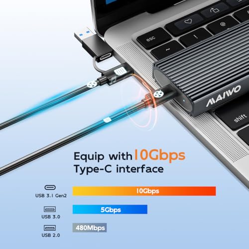 MAIWO Caja Externa para SSD M.2 NVMe SATA USB 3.1 Gen2 10Gbps miniatura 2