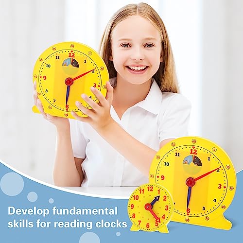 Image of Lenwen 75 Pcs Classroom Clock Kit 24 Hours Learn to Tell Time Teaching Clock Toy for Kids Teaching Time Resources for Kids Learning Teacher Classroom Supplies