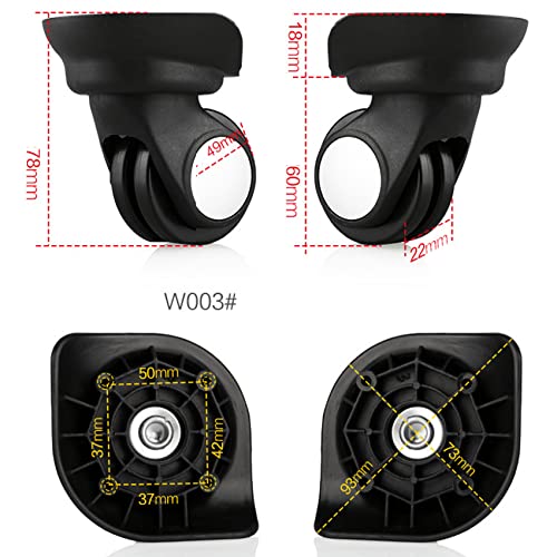 Luggage Wheels,Universal Luggage Casters,1 Pair Luggage Wheel Replacement Spare Spinner Caster for Suitcase Wheel Repair (W003)2