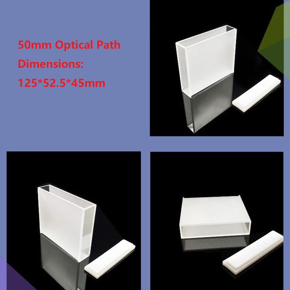 SPORTARC Cuvette à quartz refermable pour spectrophotomètre, 1 cuvette en verre adaptée pour spectrophotomètre 751/722, chemin optique 10 mm-50 mm