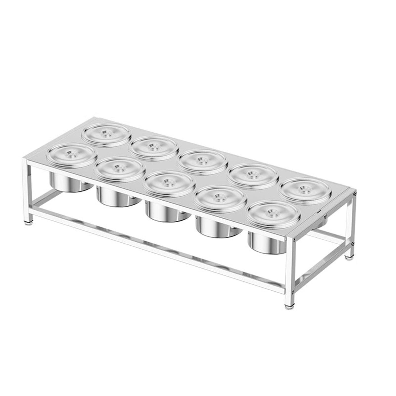 Scatola per condimenti e spezie, Stazione for condire la Pizza, contenitori for condimenti in Acciaio Inossidabile, coperchi argentati, Diverse Dimensioni(66X32X14.5CM)
