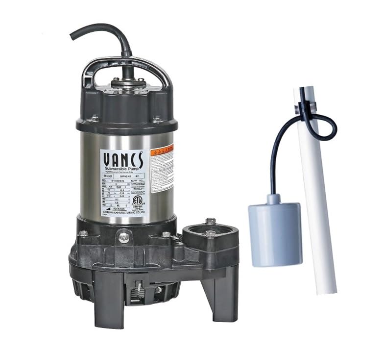 Tsurumi 4PN (50PN2.4S) 1/2hp, 115V, Submersible Pond & Waterfall Pump, Stainless Steel, 4740 GPH. 2