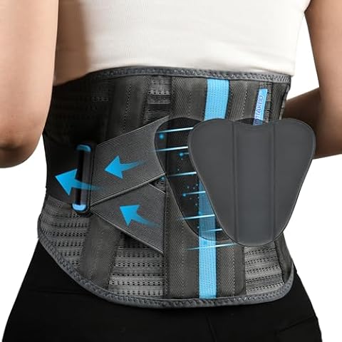 Back Brace For Lower Back Pain With Lumbar Pad, Back Support Brace For Men And Women With Dual Adjustable Straps, Back Brace For Lifting At Work For Herniated Disc, Sciatica, Scoliosis(3XL Fits 47"-55") Cover