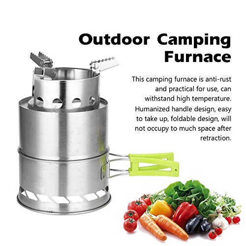DECDEAL Fornalha de acampamento ao ar livre portátil piquenique à prova de vento cozinhar destacável