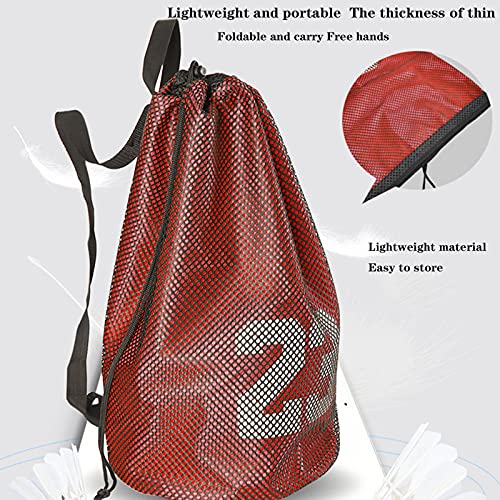 Basketbalzak, voetbalzak, waterdichte polyester net zak, eenvoudige koord schouderriem, modieuze grote capaciteit sport… - Image 7