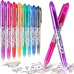 8pcs erasable pens,erasable gel ink rollerball pens,liquid pens quick-drying rolling ball 0.5mm tip rub out pens,drying with rubber stylo effaçable