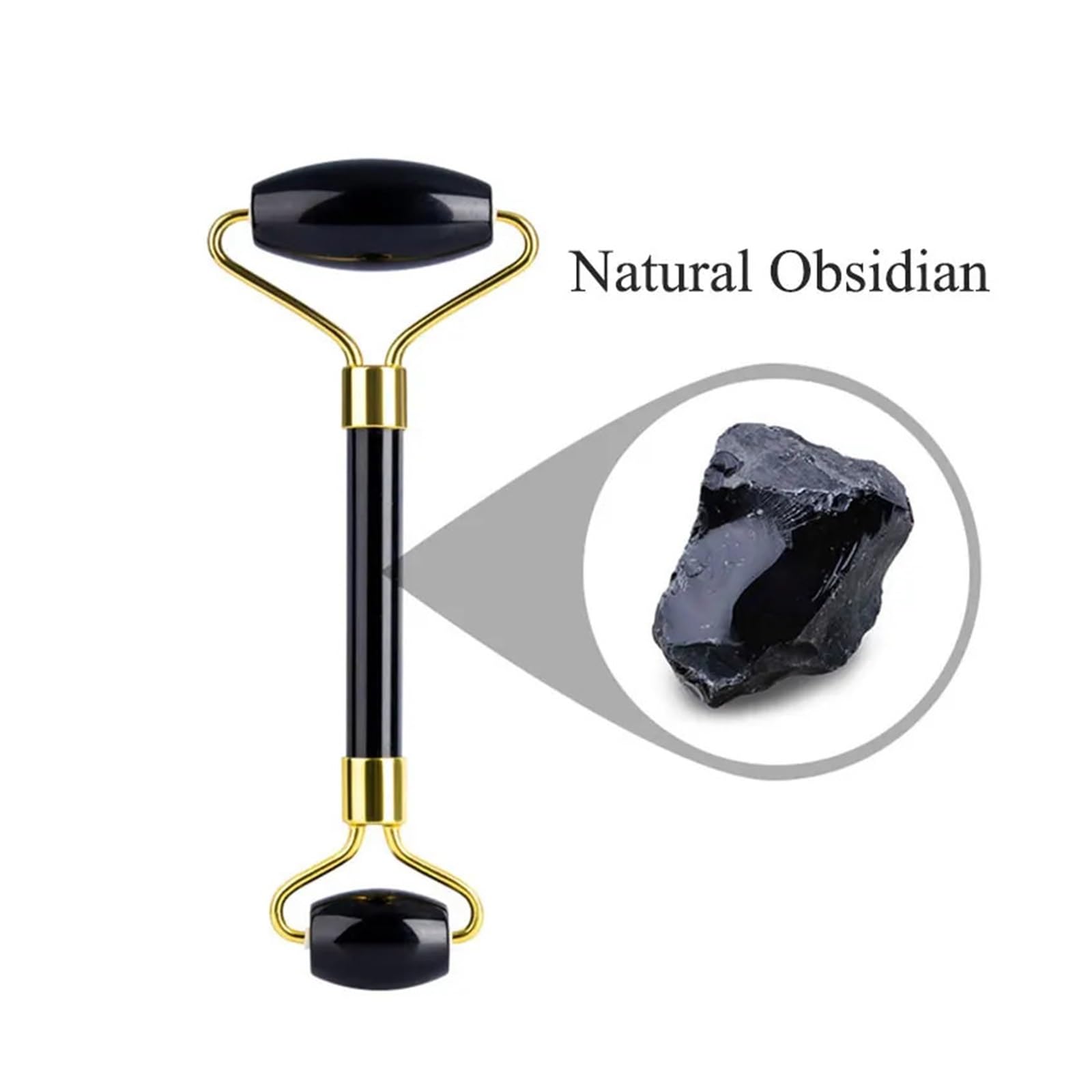 Naturstein-Guasha-Massage-Gouache-Schaber for das Gesicht, Jade-Roller-Massagegerät-Set, schwarzer Obsidian, Gua Sha Board, Hautpflege-Tool(Type 11)
