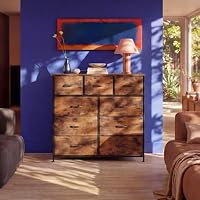 WLIVE Tall Dresser for Bedroom, 9 Drawer Chest of Drawers, Rustic Brown — image 4