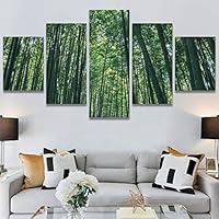 SIGNWIN 5 Panel Canvas Wall Art Modern Art Dramatic Forest Multicolor Photography Romantics Scenic for Home Decorations Ready to Hang - 60
