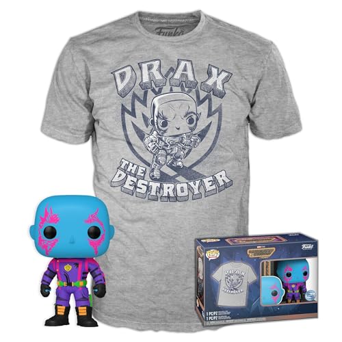 Funko Pop!&tee: Guardians of The Galaxy, Drax, Medium, Hot Christmas, Camiseta, Franela, Ropa con Figura de Vinilo Coleccionable, Idea de Regalo, Juguetes y Camiseta de Manga Corta Hombres