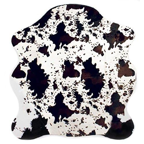 MustMat Cute Cow Print Rugs 4.6'x5.2' Western Cowboy Decor Faux Cow Hide Rug for Kids Room