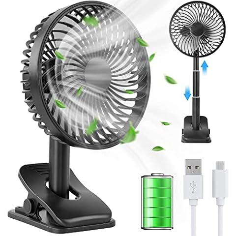 BOSONER Desk Fan Clip On Fan, Usb Stroller Fan With 4 Speed, 360°Rotatable Usb Fan Rechargeable Fan, Personal Silent Fan Travel Fan For Home Office Bedroom Camping Car in Hot Day Cover