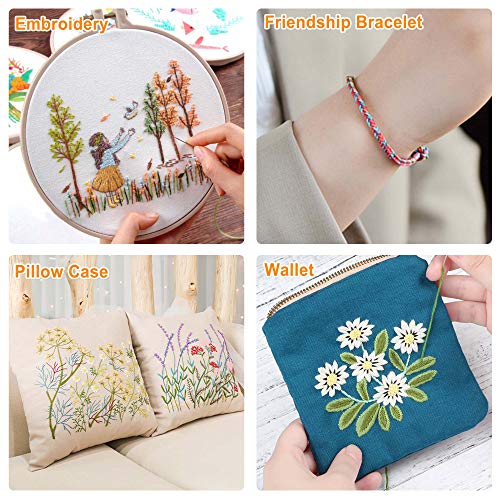 Inscraft 403 Pack Embroidery Floss Set, 250 Colors Cross Stitch Friendship Bracelet Thread With 153 Pcs Cross Stitch Tool, 4-Tier Transparent Box For Storage #TOP4