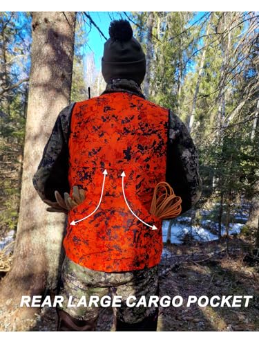 Full mundur Blaze Camo Orange Jagdweste Jagd Sicherheit leichte Weste mit mehreren Taschen für Erwachsene Unisex