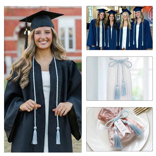 Image of GraduationMall Graduation Polyester Honor Cord 68 inch SkyBlueWhite