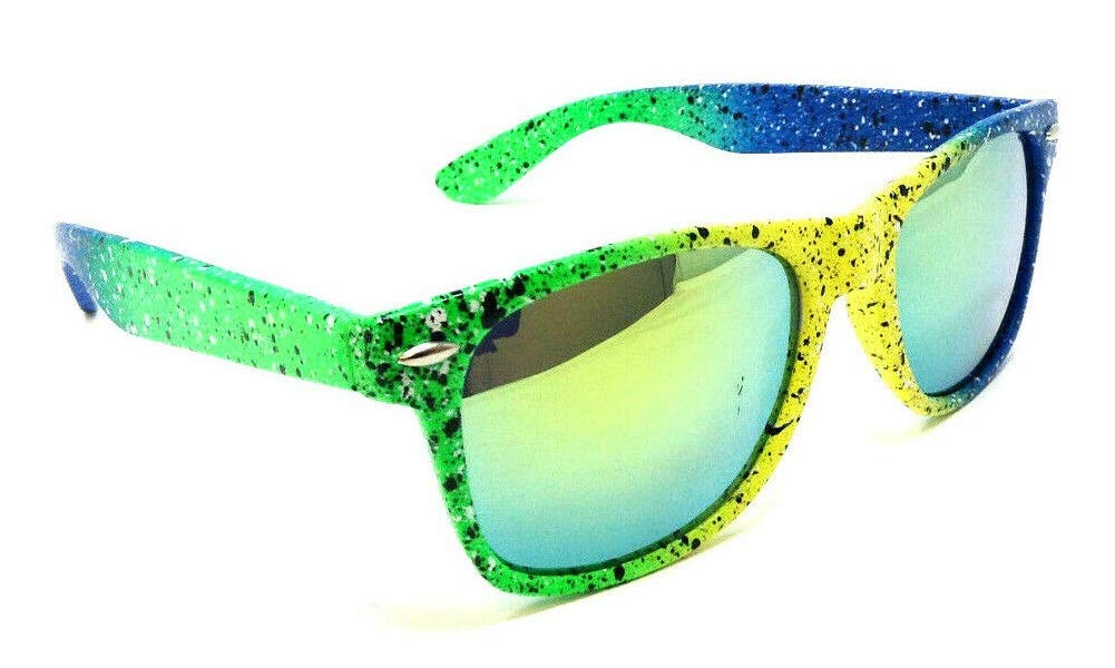 Cowabunga Neon Splatter Classic Square Retro Sunglasses
