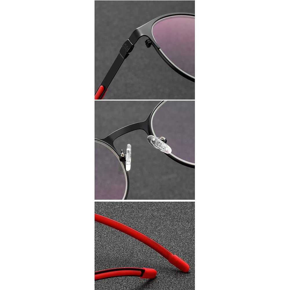 RICCIE Retro-Sonnenbrille Herren mit photochromen Gläsern, Damenbrille mit 1,56 asphärischen Kunstharzgläsern Outdoor Lesebrille / UV400 Dioptrie +0,25 bis +3,0,Schwarz,+1.5