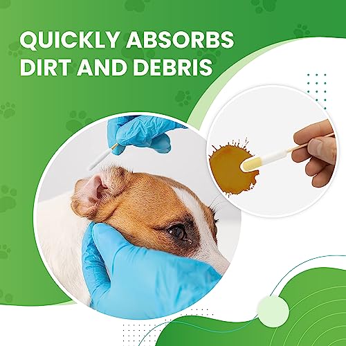 Image of We Love Doodles Long Cotton Dog Ear Swabs | Double Sided Cotton Swabs for Dogs | Large Wooden Cleaner Balls Tool | Swabs to Flush Puppy Ears | Clean Wood Buds for Pet Ears | Wipes Solution Swabs
