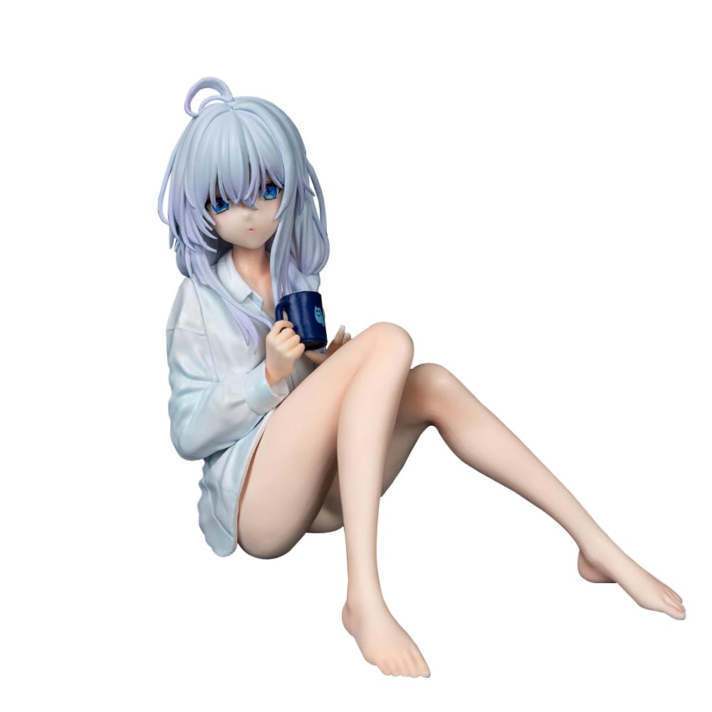 Zhongkaihua Elaina Figure Homewear Edition Sitting Position PVC Statue Elaina Anime Girl Figure Model Desktop Ornaments,11cm