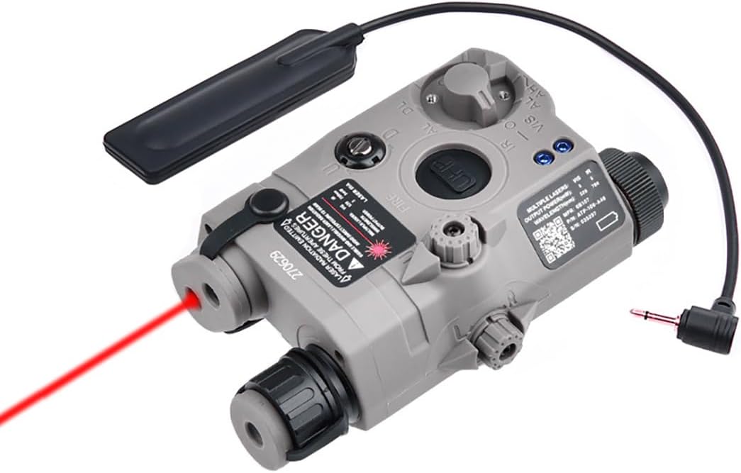 PEQ-15 Plastic Box Laser Sights，with IR Laser + Red/Green Laser Sight + IR Light Illuminator Night Vision Flashlight，with Pressure Switch，for 20mm Rail