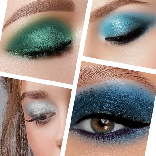 Image of Profusion Cosmetics Glitter Eye Shadow Palette, 5 Shades of Gems - Aqua Gems (4.5g) (Pack of 2)