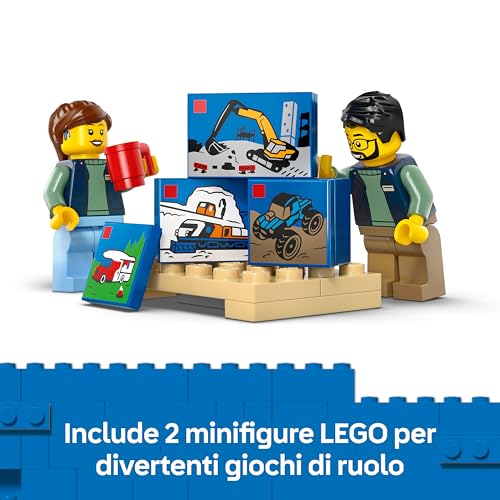 City Furgone Giocattolo - Veicolo da Costruire - Modello di Camion per Consegne con 2 Minifigure, Carrello e Accessori - Idea Regalo di Compleanno per Bambini da 6 Anni in su - 60500 - Lego - Immagine 5