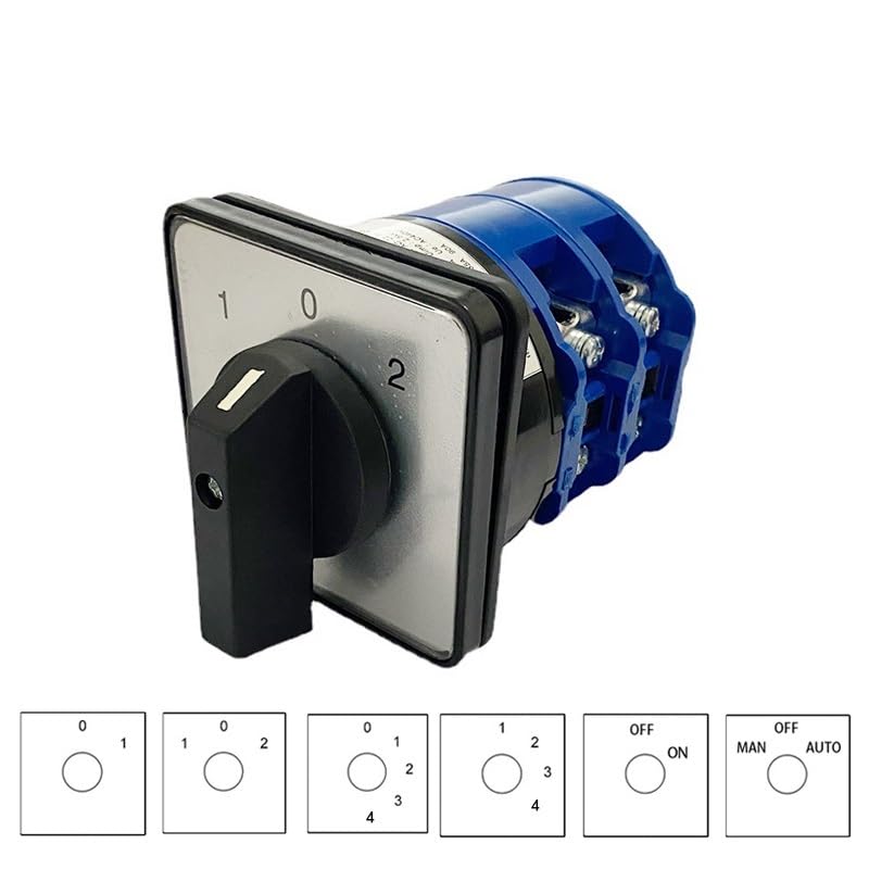 Wtukmo 125A Two Poles Universal Conversion LW26-125 LW28 Three Positions Reverse Dual Power Supply Forward and Reverse Cam Switch(Man-Off-AUTO)