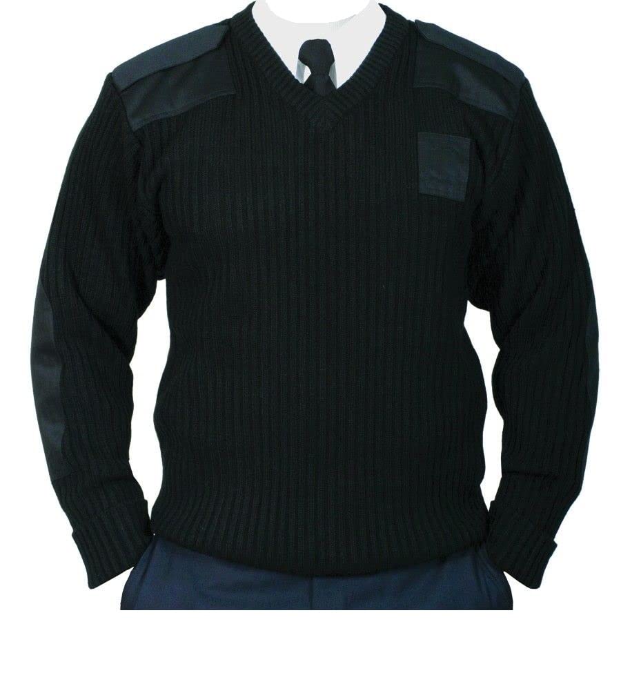 RYNO GEAR Commando Sweater - Blue Adult Men's Classic V-Neck Long Sleeve Polyester Blend Pullover Sweater